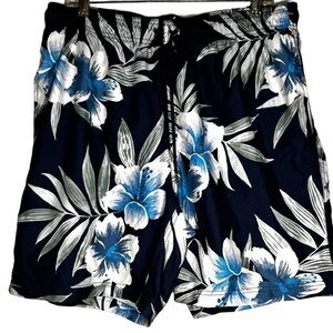LANDS End Swim Shorts Tropical Print Size L